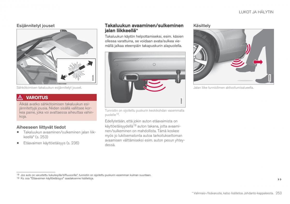 Volvo XC90 II 2 omistajan kasikirja / page 255