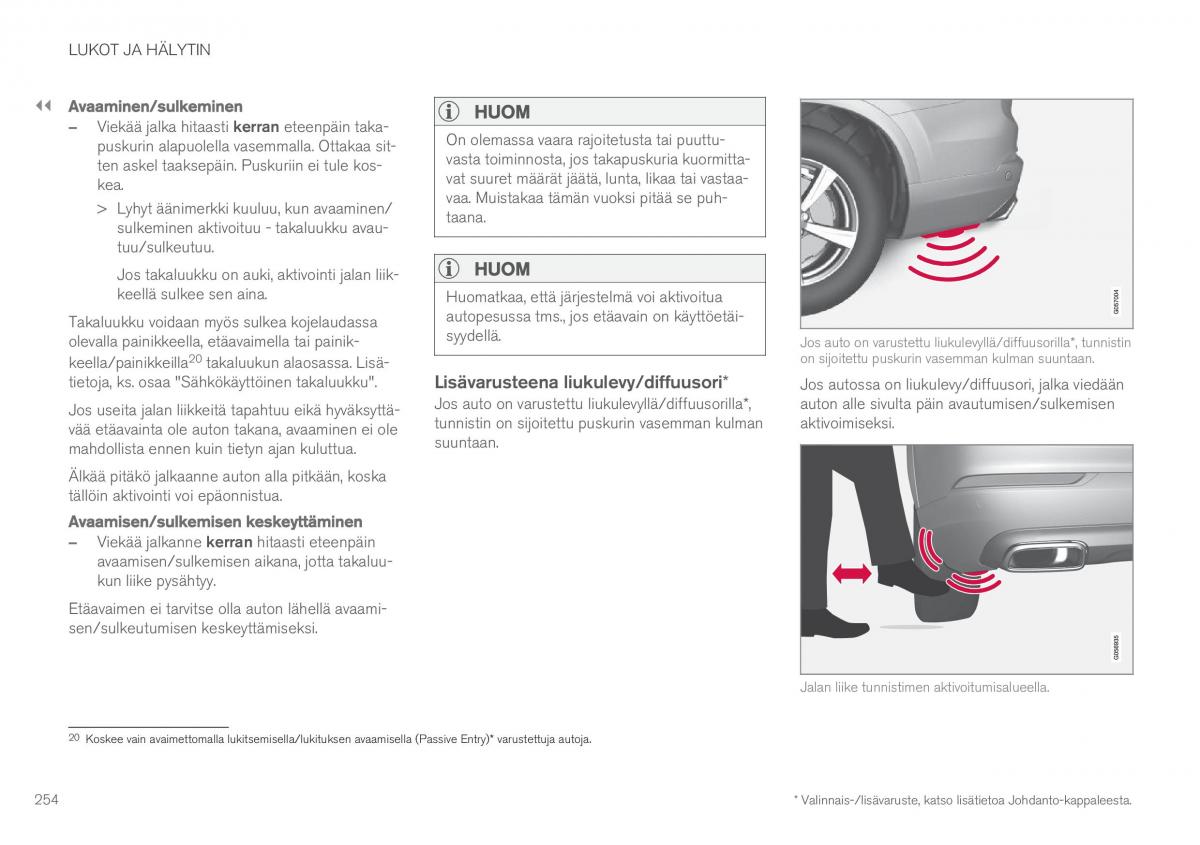 Volvo XC90 II 2 omistajan kasikirja / page 256