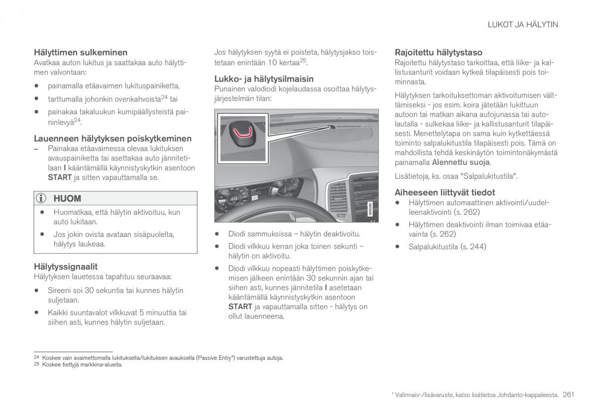 Volvo XC90 II 2 omistajan kasikirja / page 263