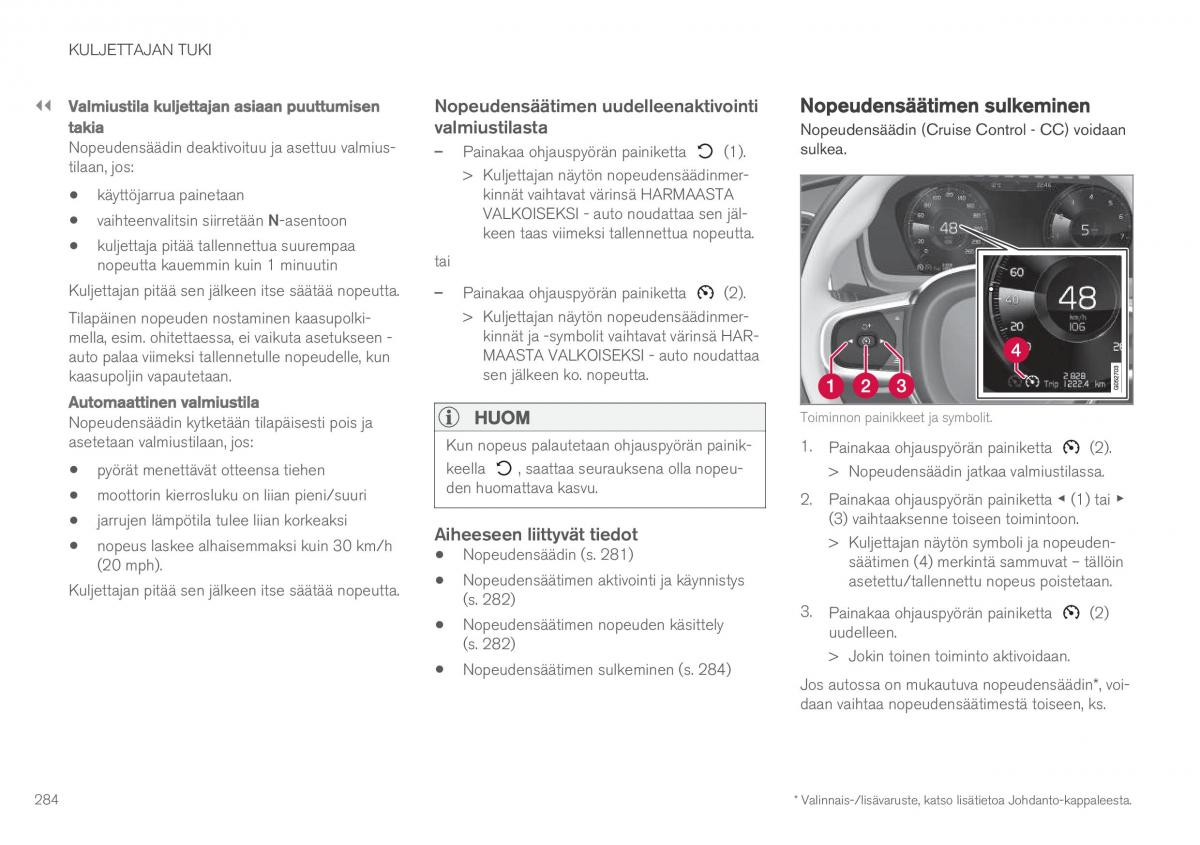 Volvo XC90 II 2 omistajan kasikirja / page 286