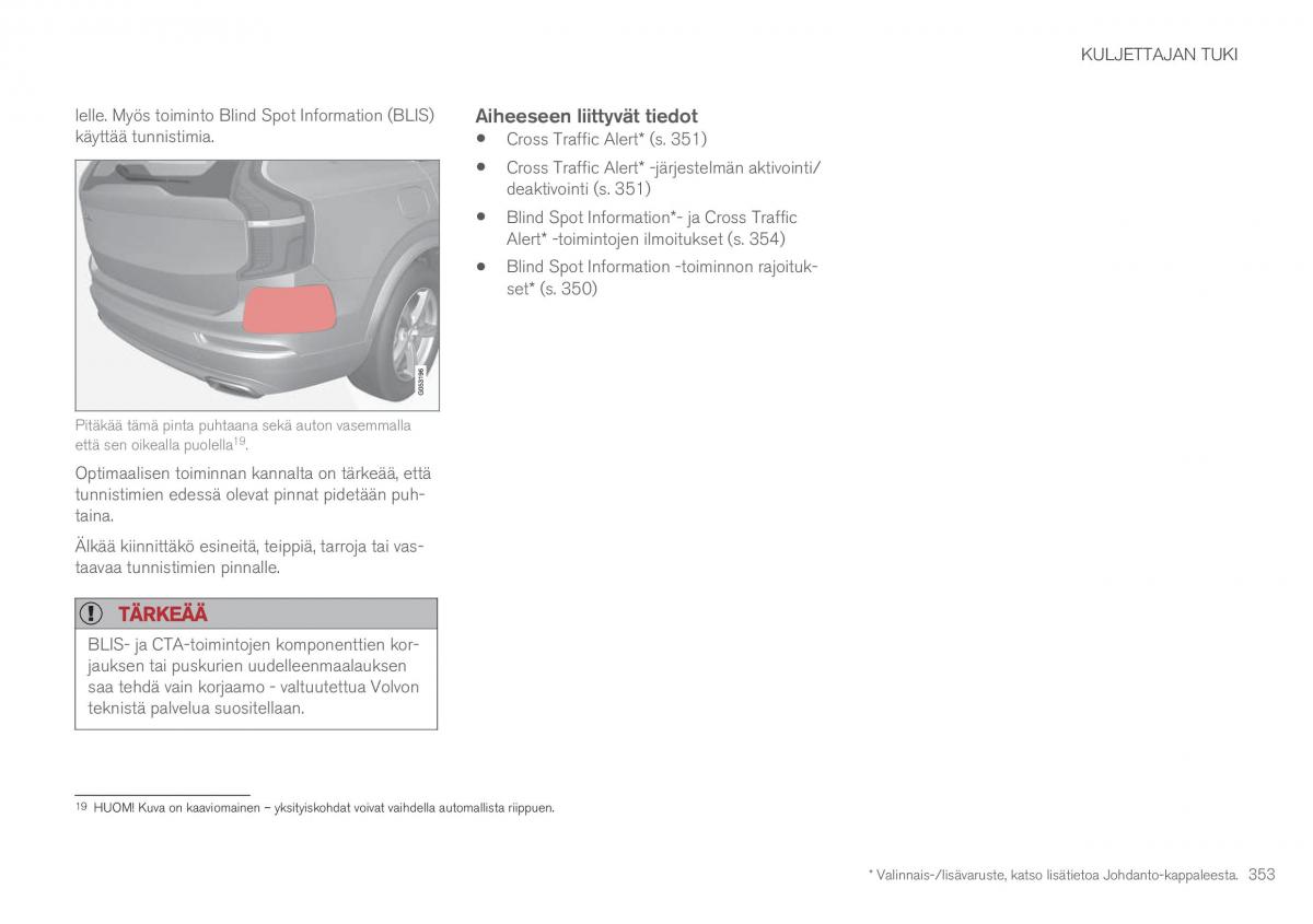 Volvo XC90 II 2 omistajan kasikirja / page 355