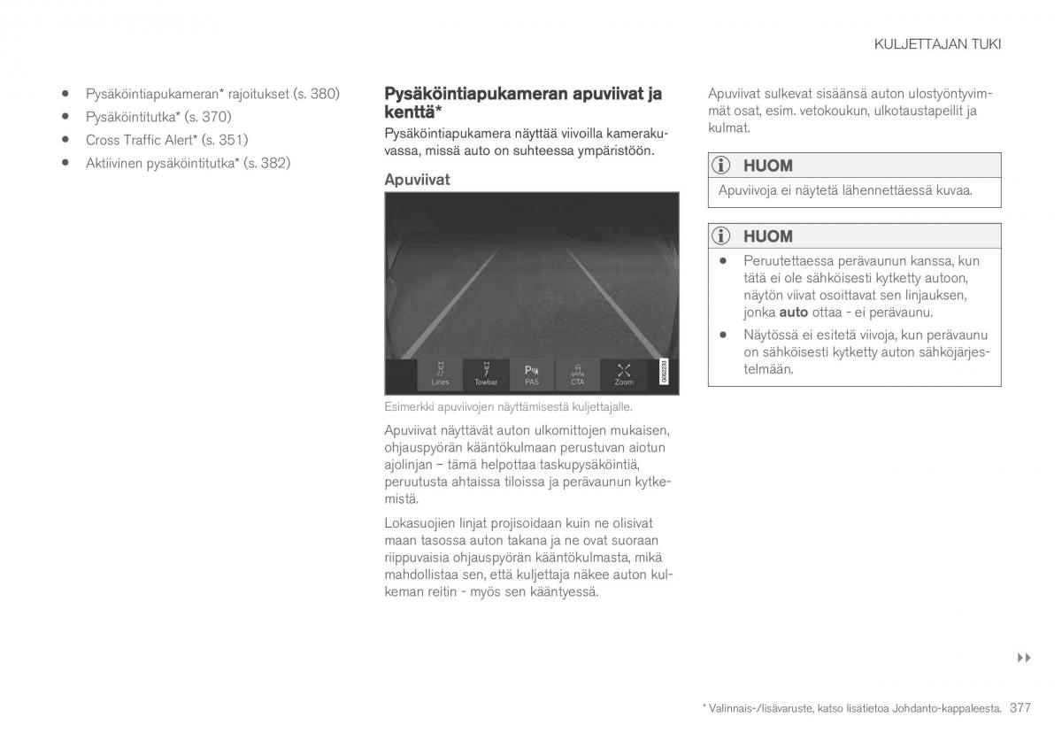 Volvo XC90 II 2 omistajan kasikirja / page 379