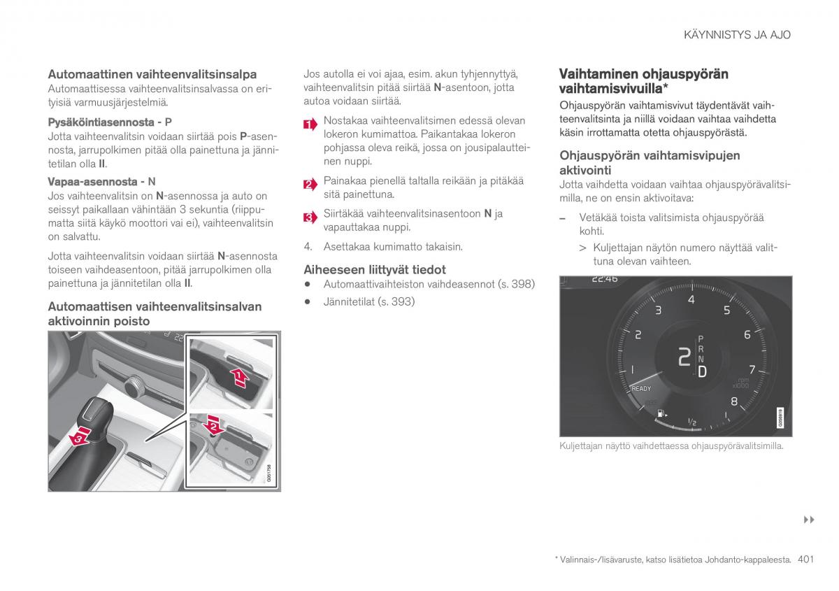 Volvo XC90 II 2 omistajan kasikirja / page 403