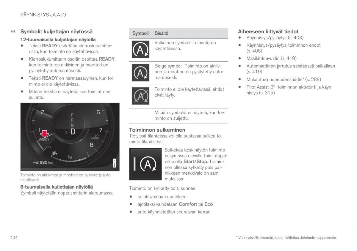 Volvo XC90 II 2 omistajan kasikirja / page 406