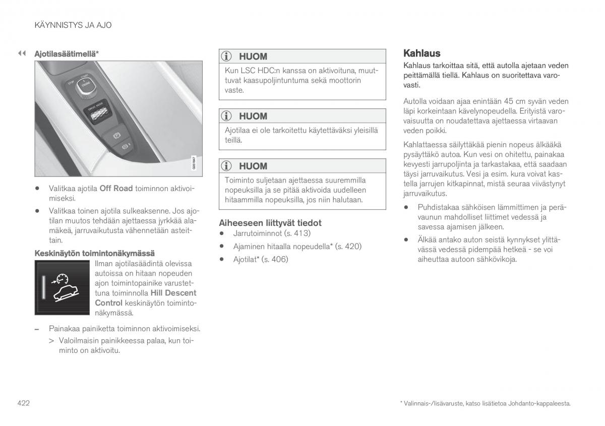 Volvo XC90 II 2 omistajan kasikirja / page 424