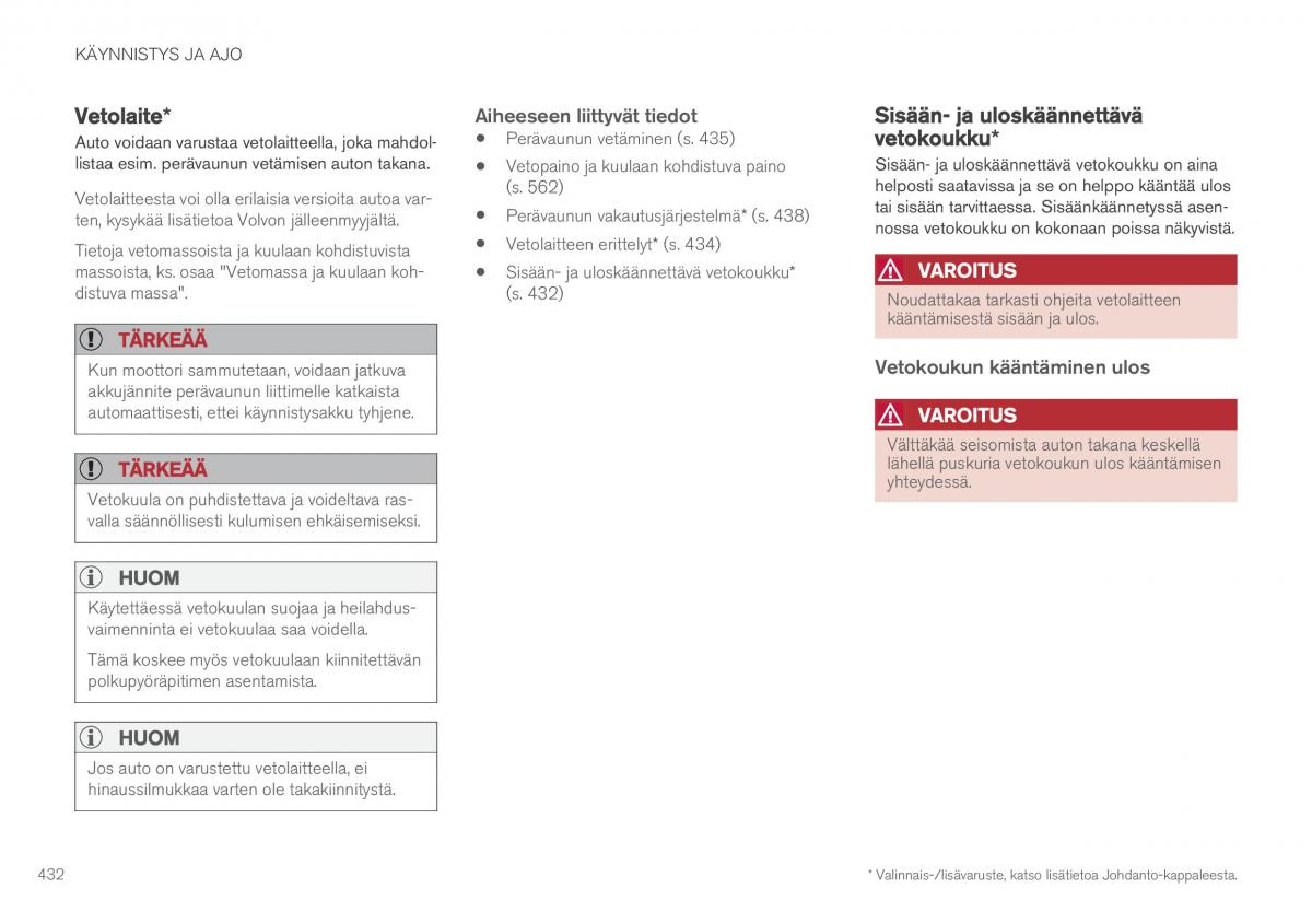 Volvo XC90 II 2 omistajan kasikirja / page 434