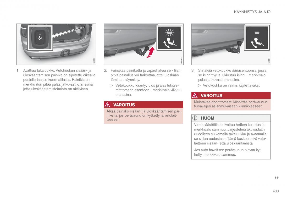 Volvo XC90 II 2 omistajan kasikirja / page 435