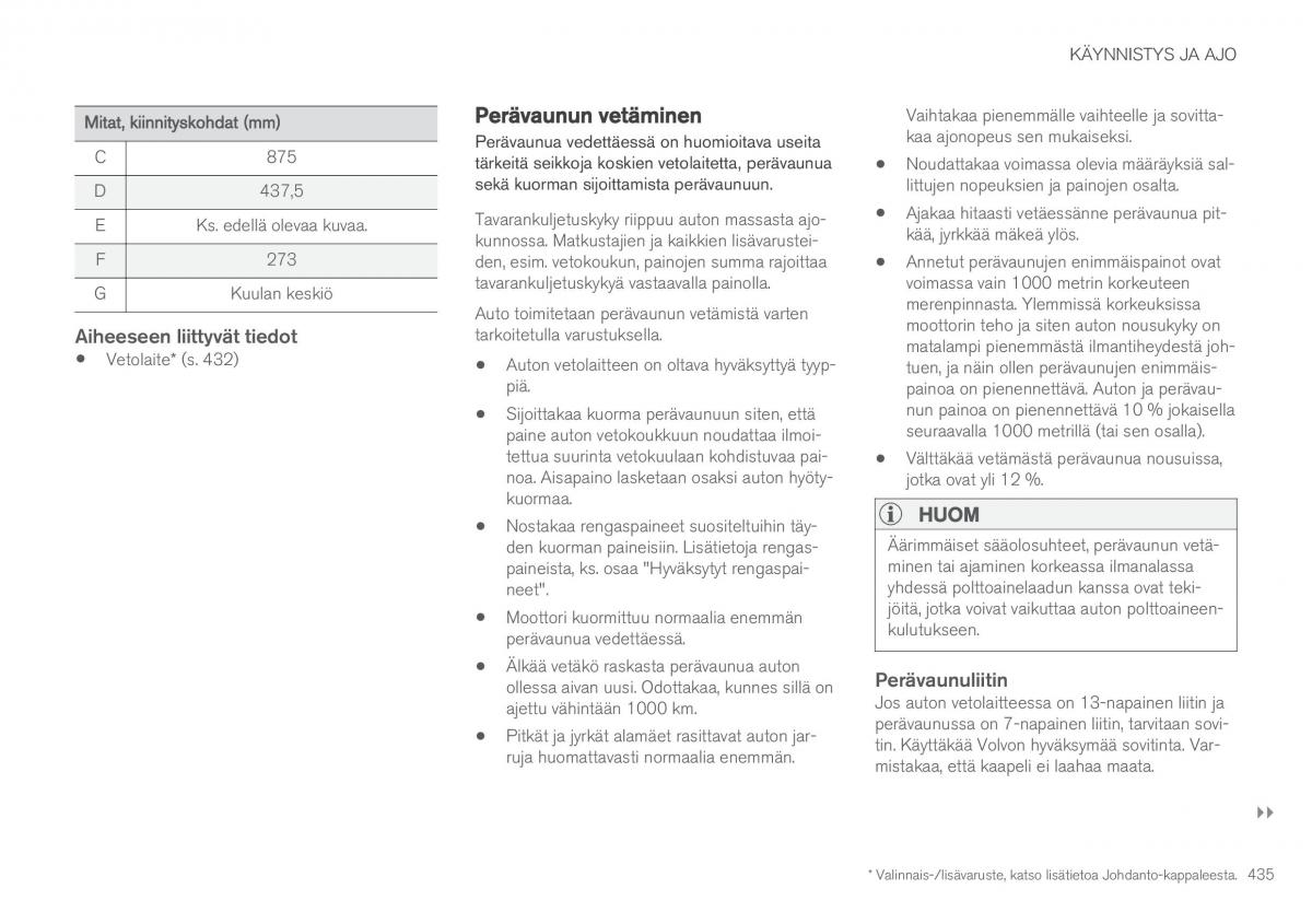 Volvo XC90 II 2 omistajan kasikirja / page 437