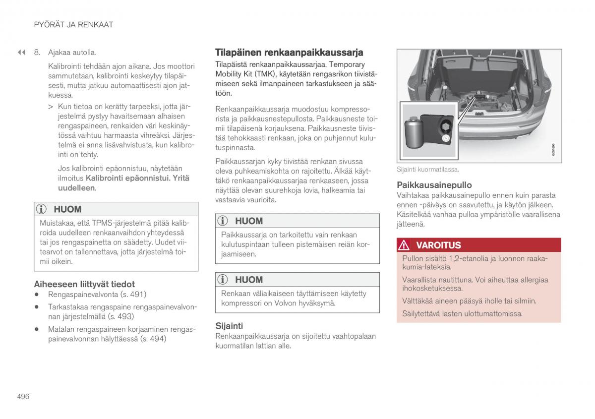 Volvo XC90 II 2 omistajan kasikirja / page 498