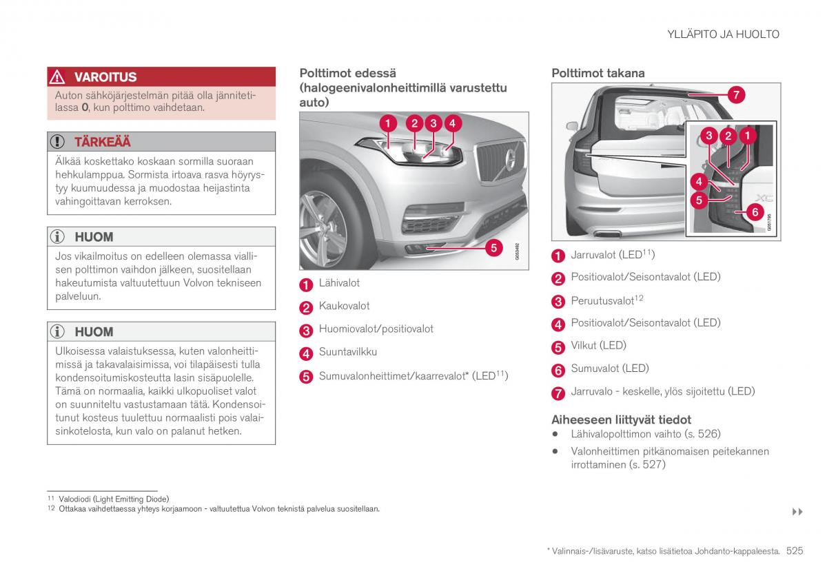 Volvo XC90 II 2 omistajan kasikirja / page 527