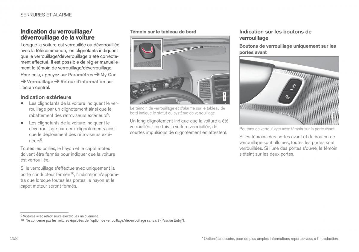 Volvo XC90 II 2 manuel du proprietaire / page 260