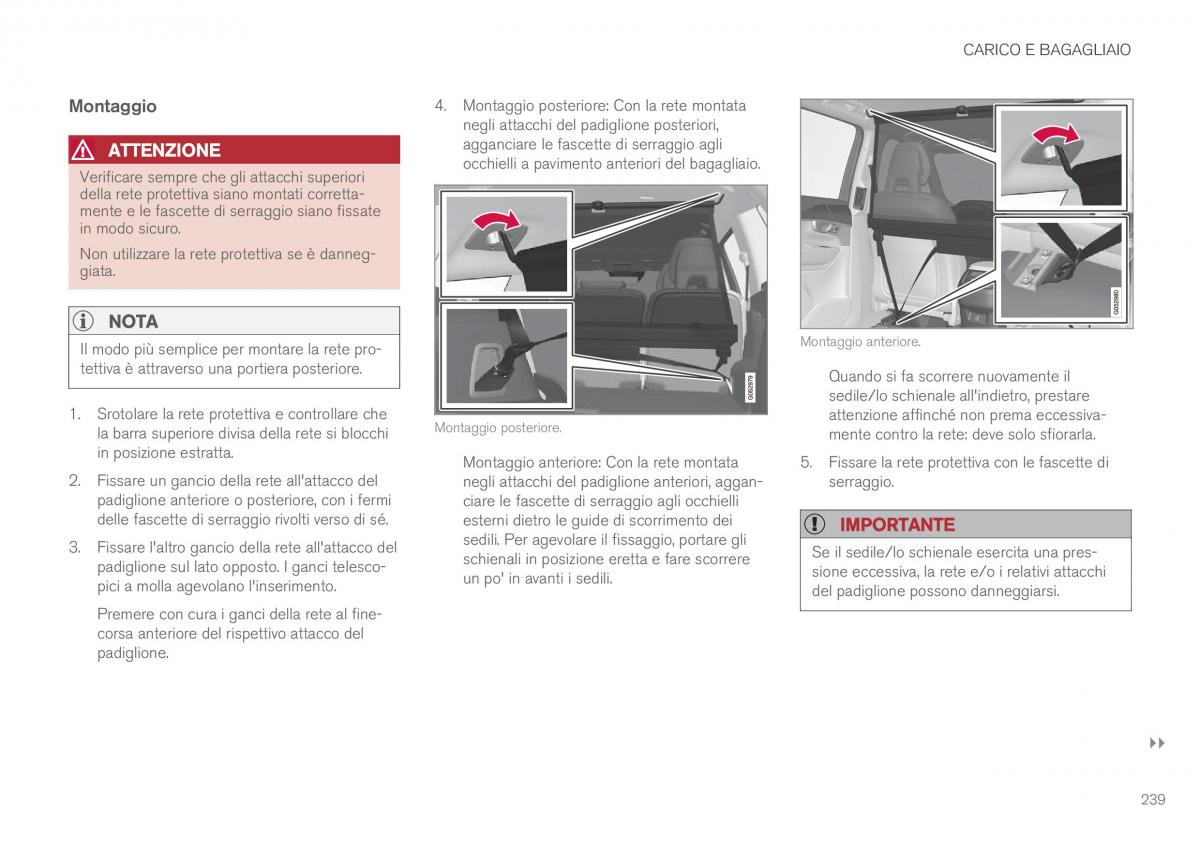 Volvo XC90 II 2 manuale del proprietario / page 241