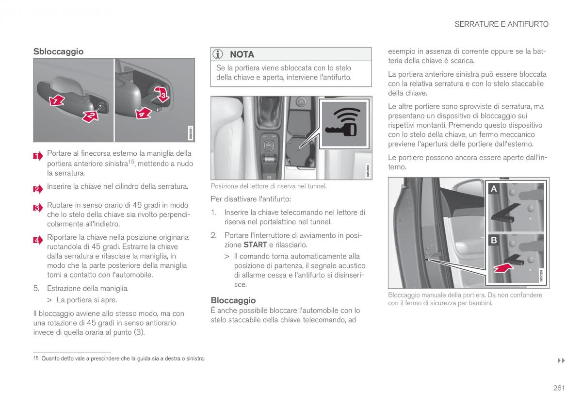 Volvo XC90 II 2 manuale del proprietario / page 263