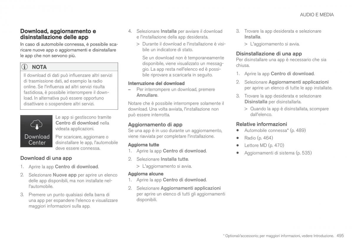 Volvo XC90 II 2 manuale del proprietario / page 497