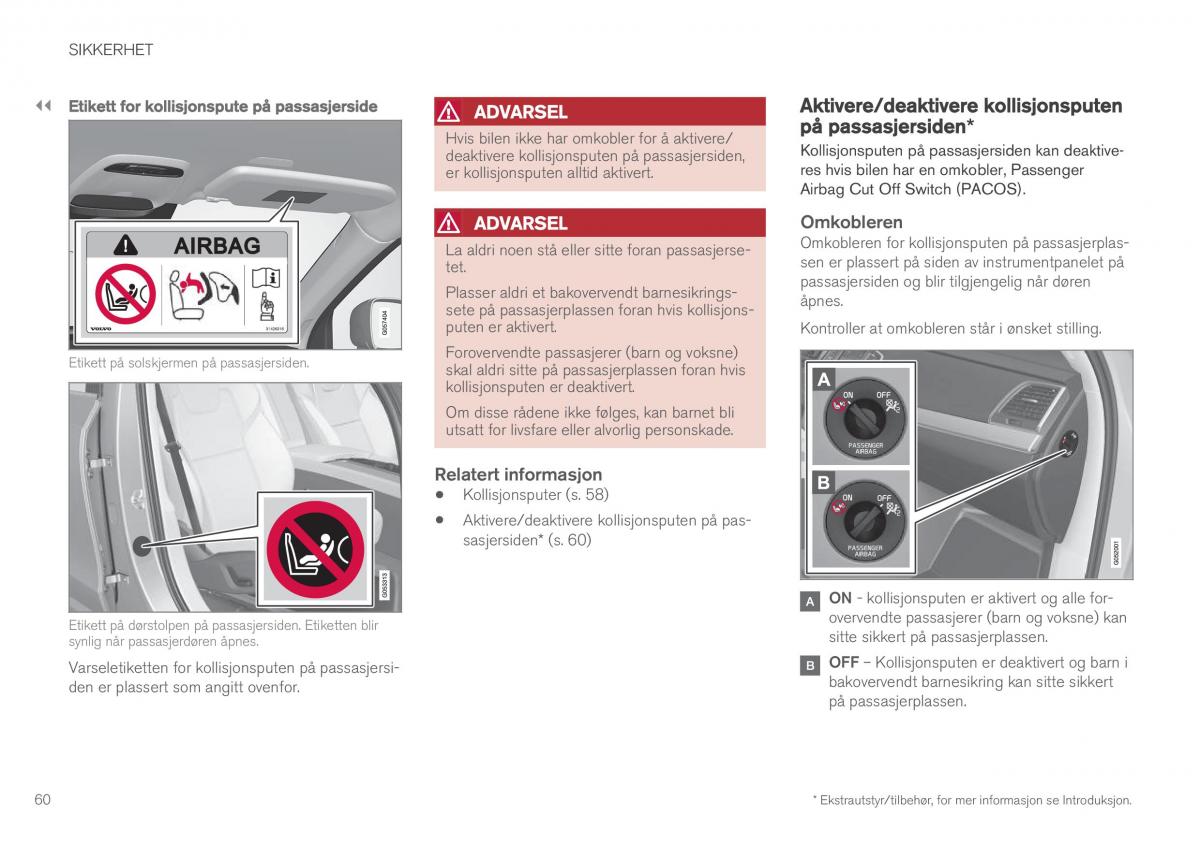 Volvo XC90 II 2 bruksanvisningen / page 62