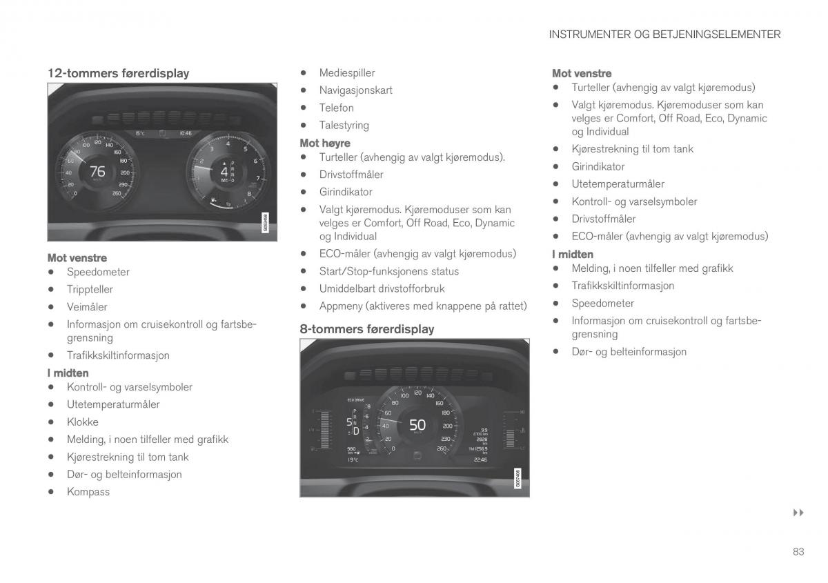 Volvo XC90 II 2 bruksanvisningen / page 85