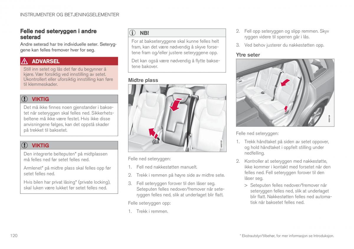 Volvo XC90 II 2 bruksanvisningen / page 122