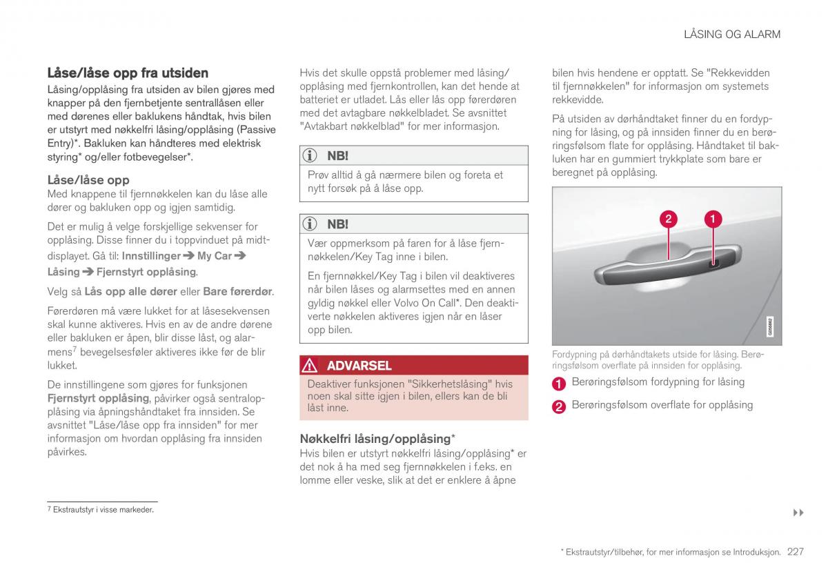 Volvo XC90 II 2 bruksanvisningen / page 229