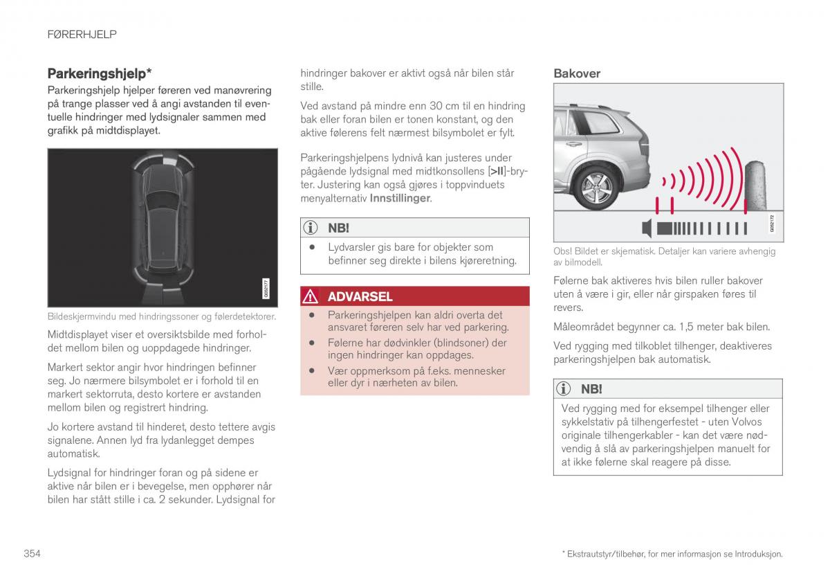 Volvo XC90 II 2 bruksanvisningen / page 356