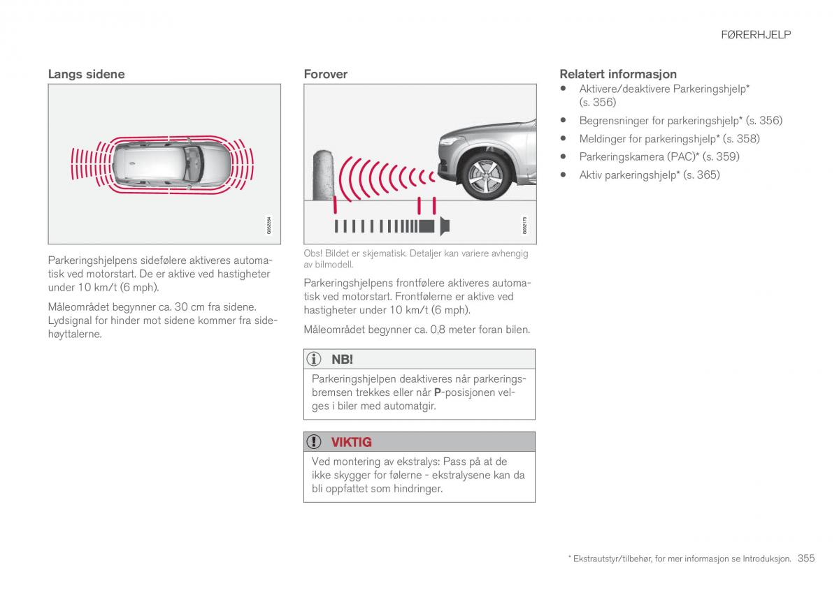 Volvo XC90 II 2 bruksanvisningen / page 357