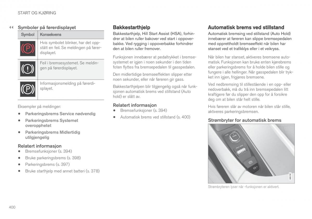 Volvo XC90 II 2 bruksanvisningen / page 402