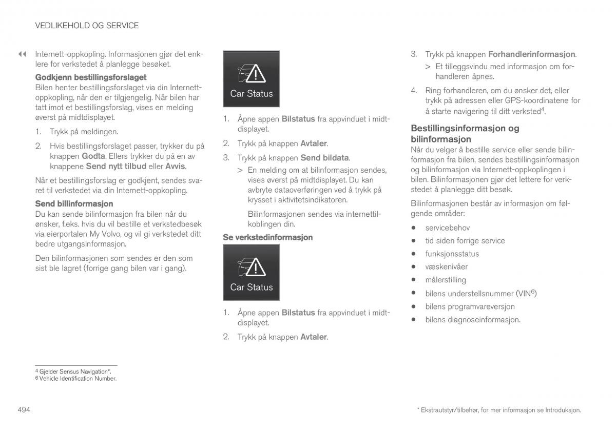 Volvo XC90 II 2 bruksanvisningen / page 496