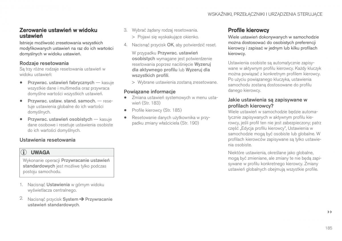 Volvo XC90 II 2 instrukcja obslugi / page 187