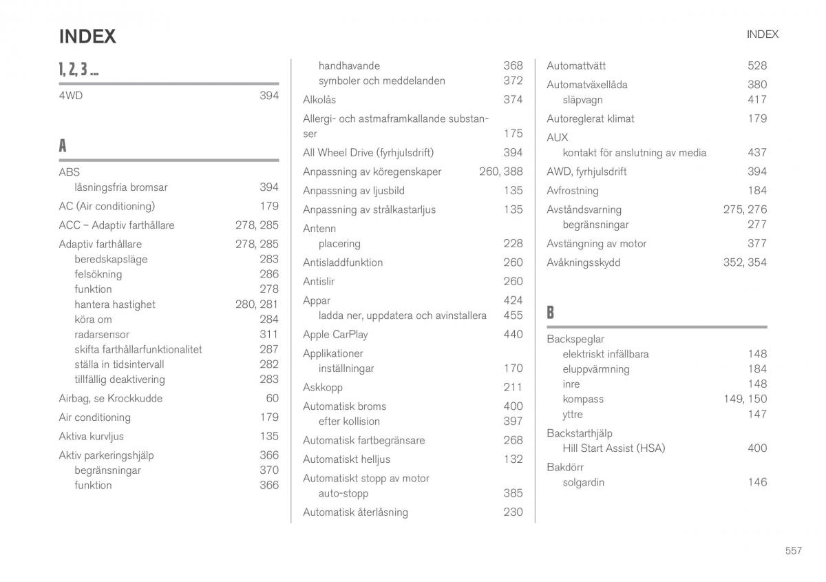 Volvo XC90 II 2 instruktionsbok / page 559