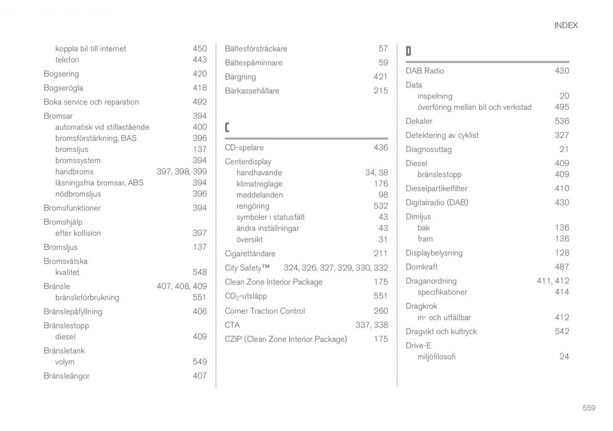 Volvo XC90 II 2 instruktionsbok / page 561