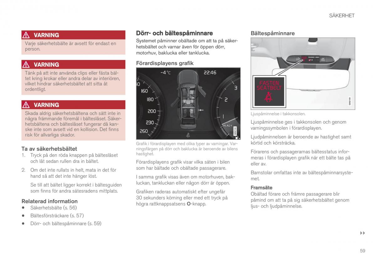 Volvo XC90 II 2 instruktionsbok / page 61