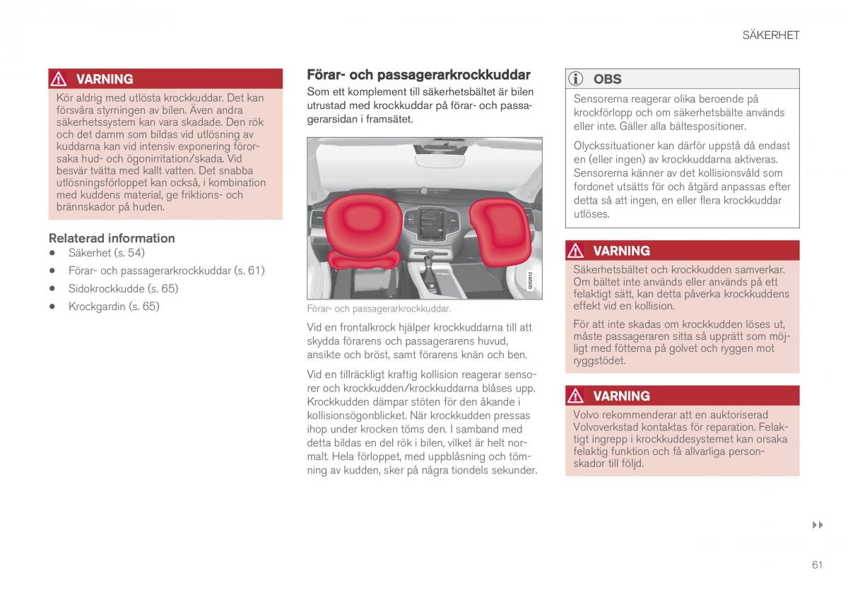 Volvo XC90 II 2 instruktionsbok / page 63