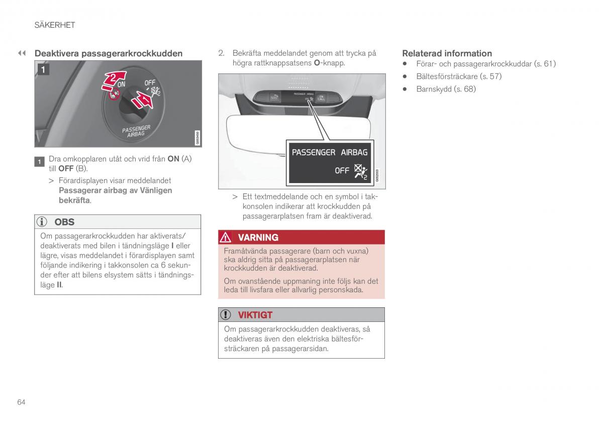 Volvo XC90 II 2 instruktionsbok / page 66