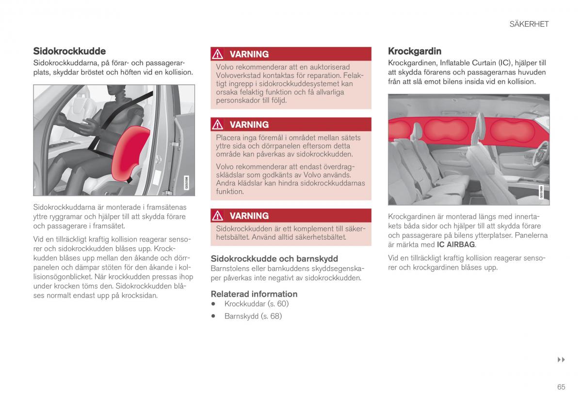 Volvo XC90 II 2 instruktionsbok / page 67