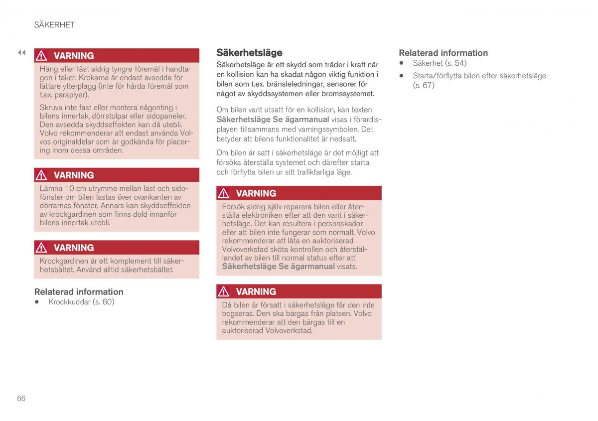 Volvo XC90 II 2 instruktionsbok / page 68