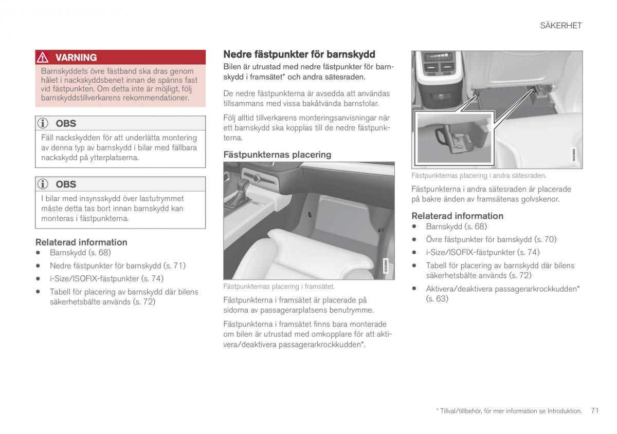 Volvo XC90 II 2 instruktionsbok / page 73