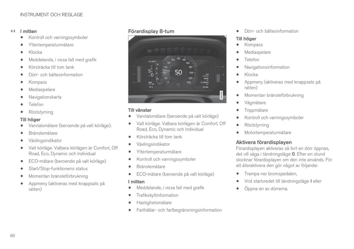 Volvo XC90 II 2 instruktionsbok / page 88