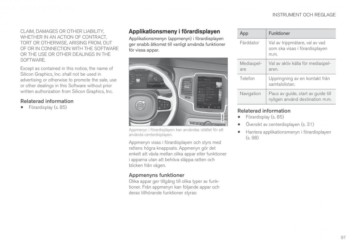 Volvo XC90 II 2 instruktionsbok / page 99