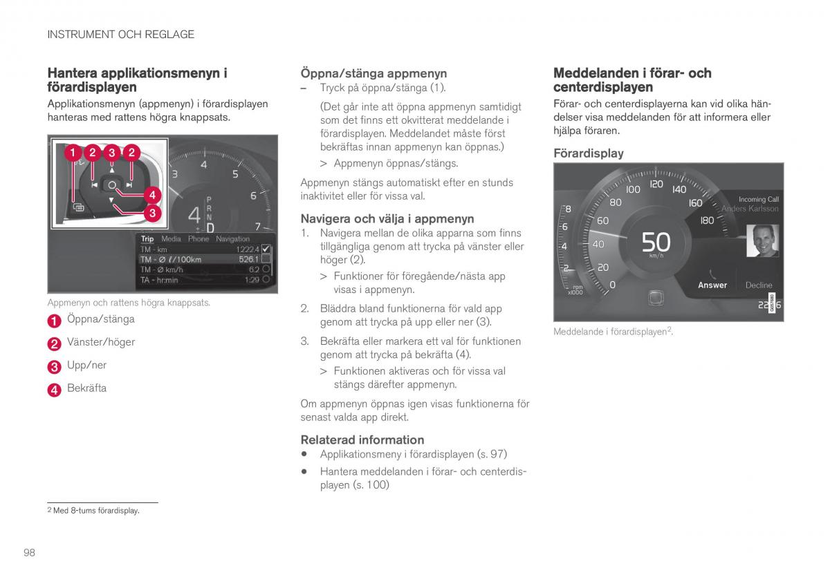 Volvo XC90 II 2 instruktionsbok / page 100