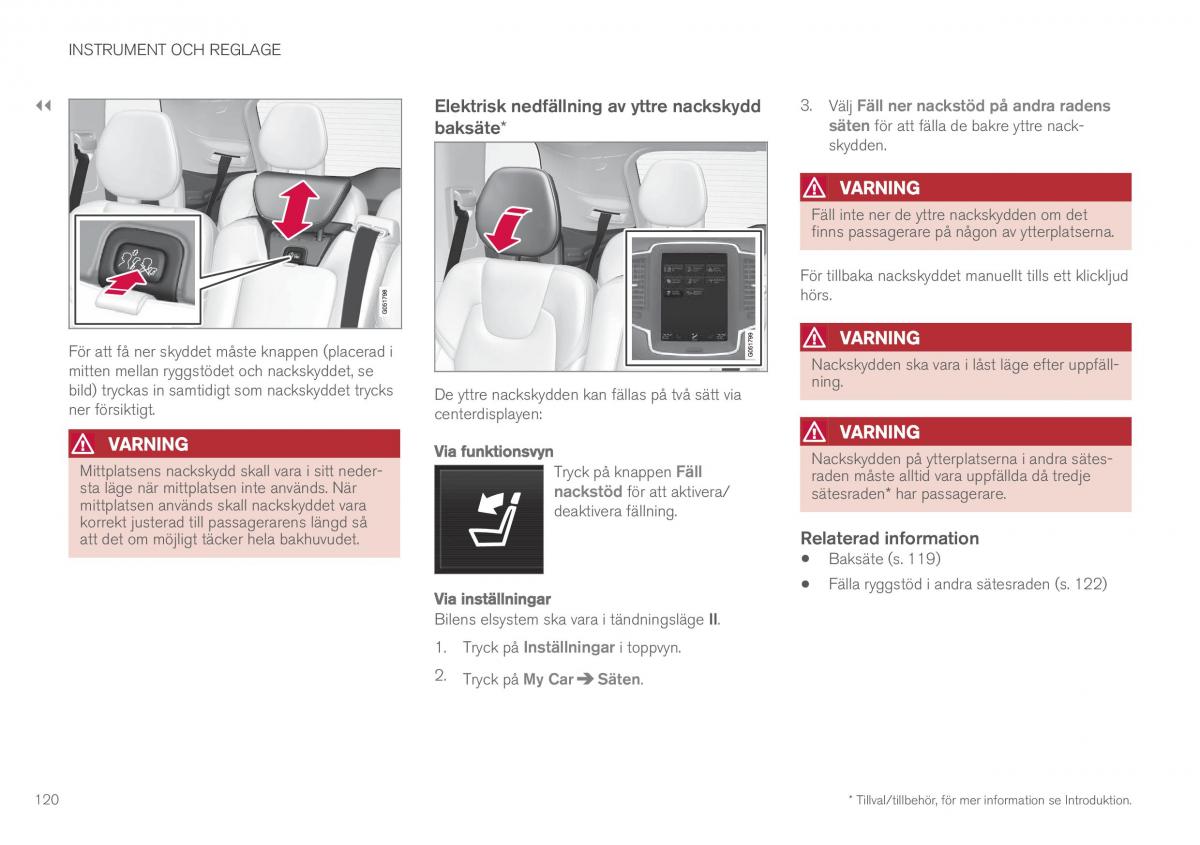 Volvo XC90 II 2 instruktionsbok / page 122