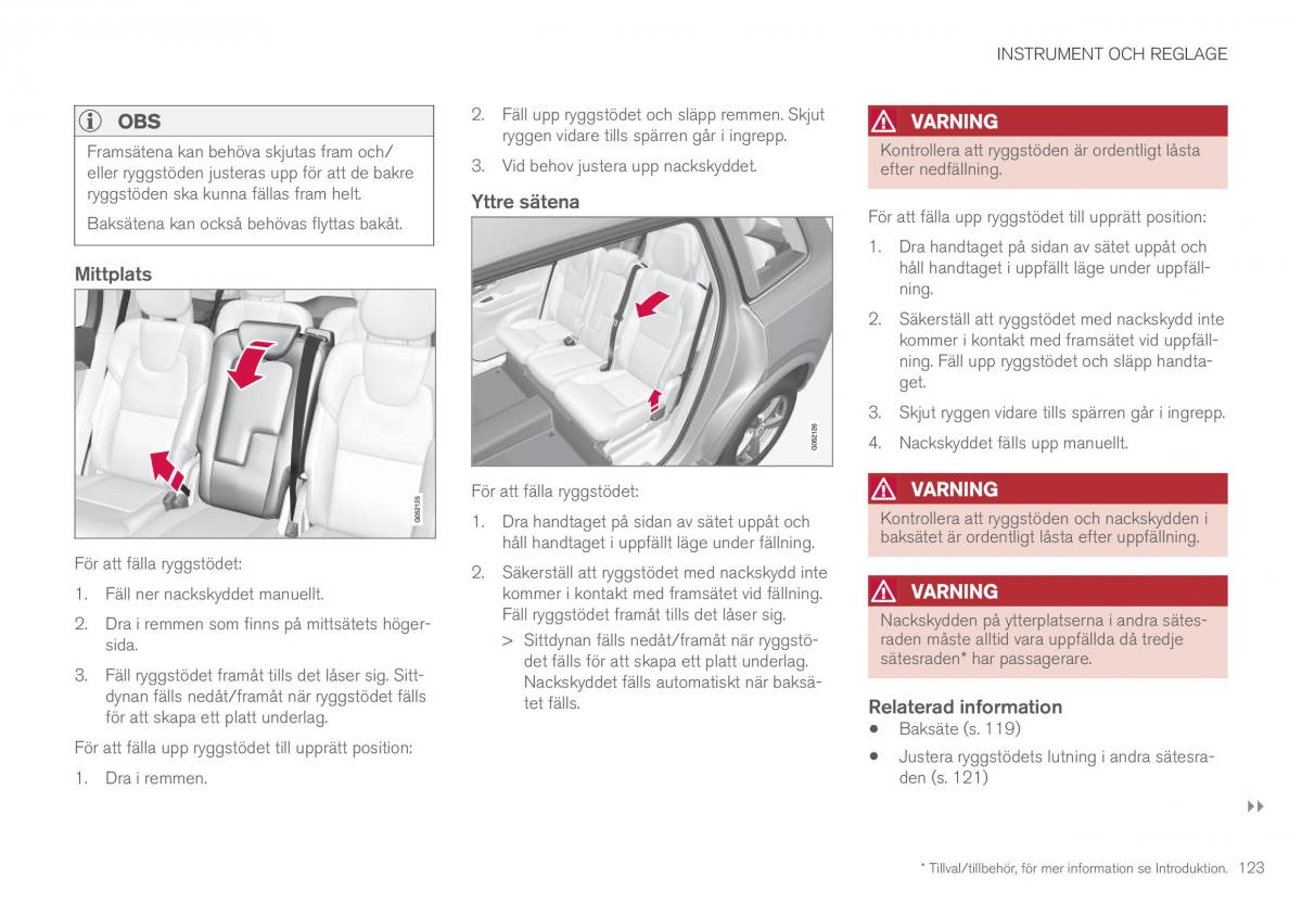 Volvo XC90 II 2 instruktionsbok / page 125