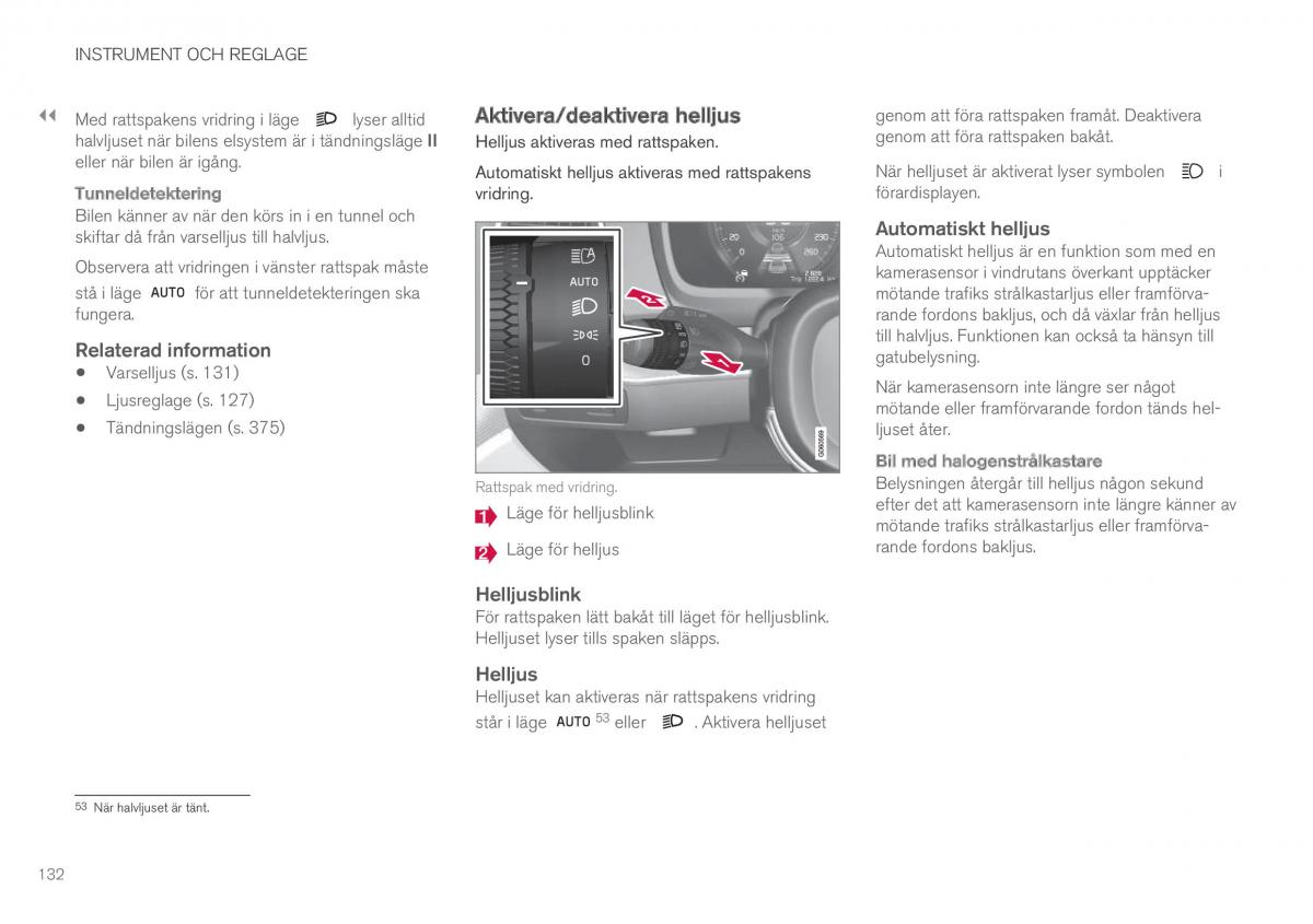 Volvo XC90 II 2 instruktionsbok / page 134