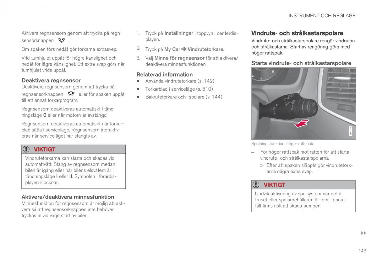 Volvo XC90 II 2 instruktionsbok / page 145