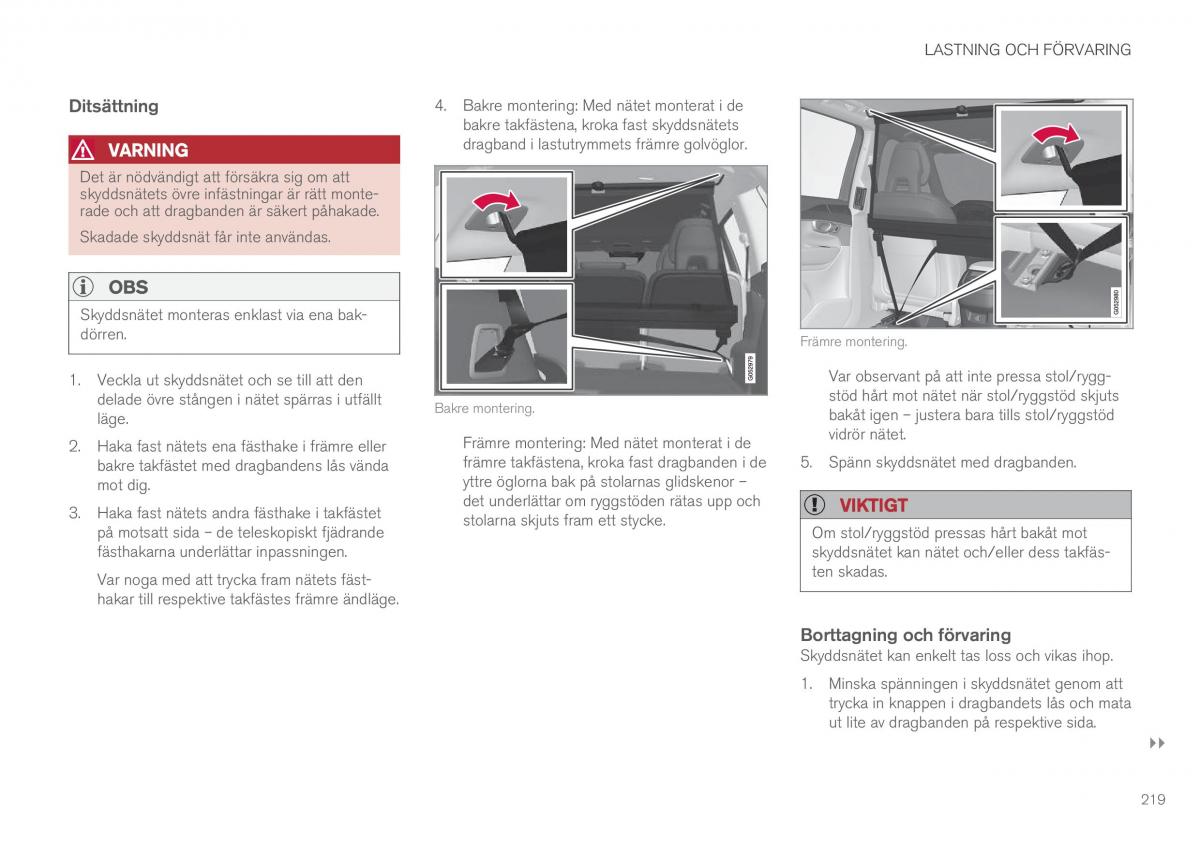 Volvo XC90 II 2 instruktionsbok / page 221