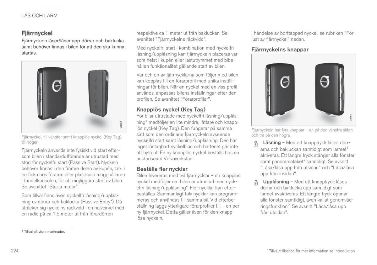 Volvo XC90 II 2 instruktionsbok / page 226