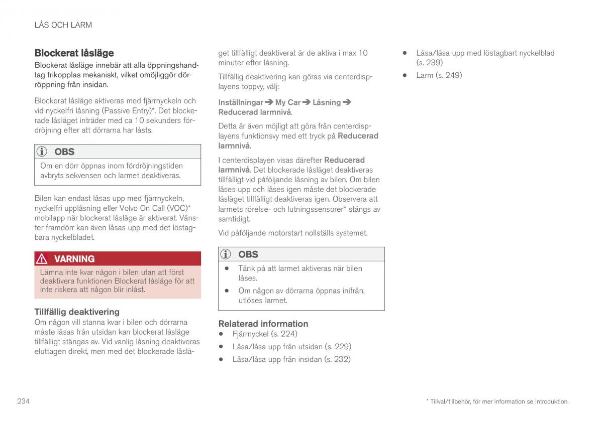 Volvo XC90 II 2 instruktionsbok / page 236