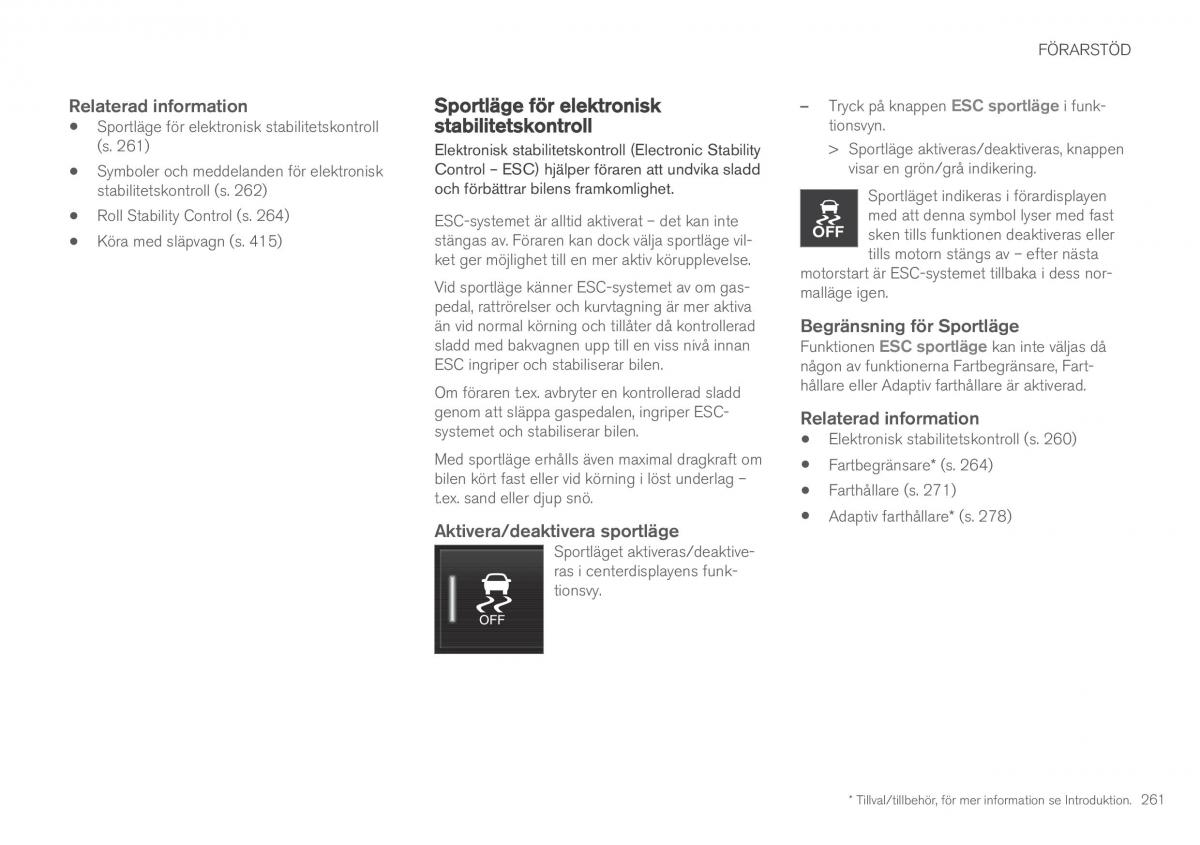 Volvo XC90 II 2 instruktionsbok / page 263