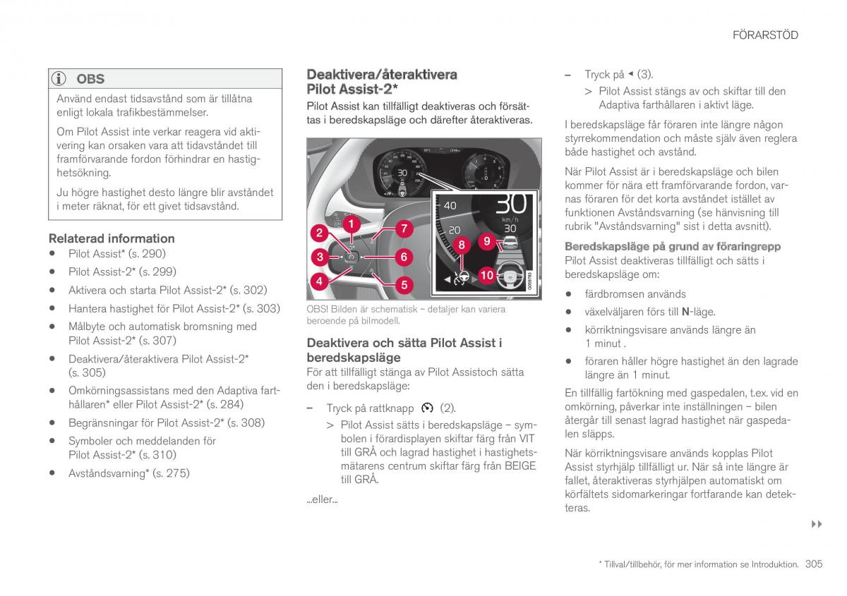 Volvo XC90 II 2 instruktionsbok / page 307