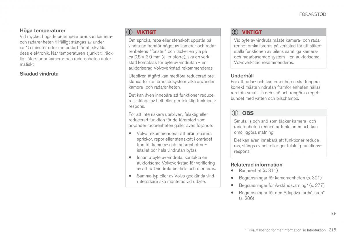 Volvo XC90 II 2 instruktionsbok / page 317