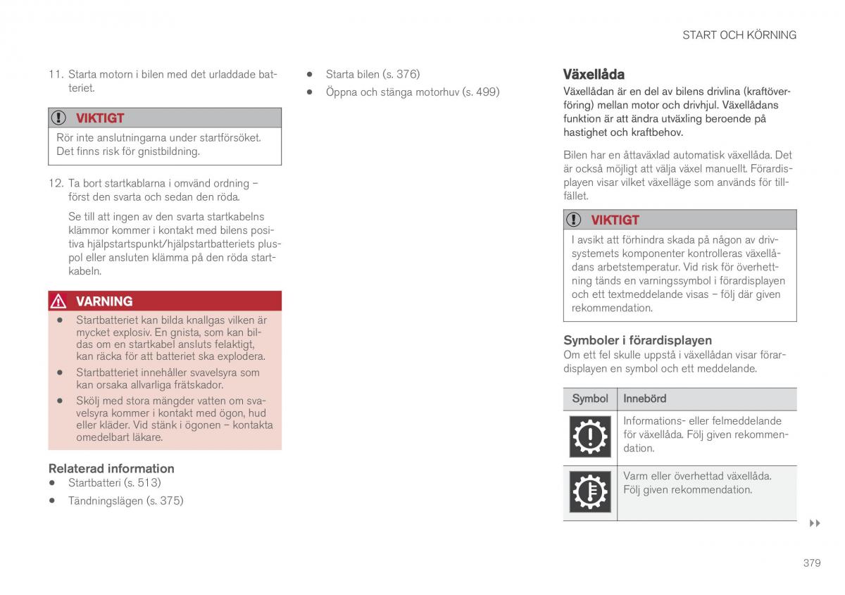 Volvo XC90 II 2 instruktionsbok / page 381