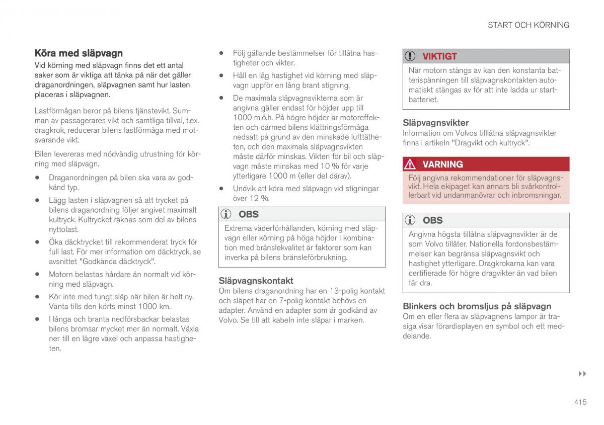 Volvo XC90 II 2 instruktionsbok / page 417